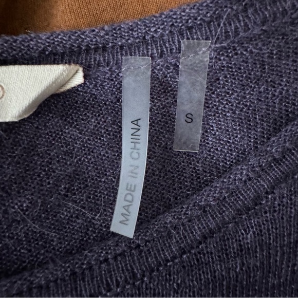 Soft Surroundings Women Wool Alpaca Sweater S Purple High Low Sheer Preppy - Picture 11 of 12